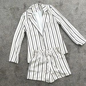 Striped Shorts and Jacket Set